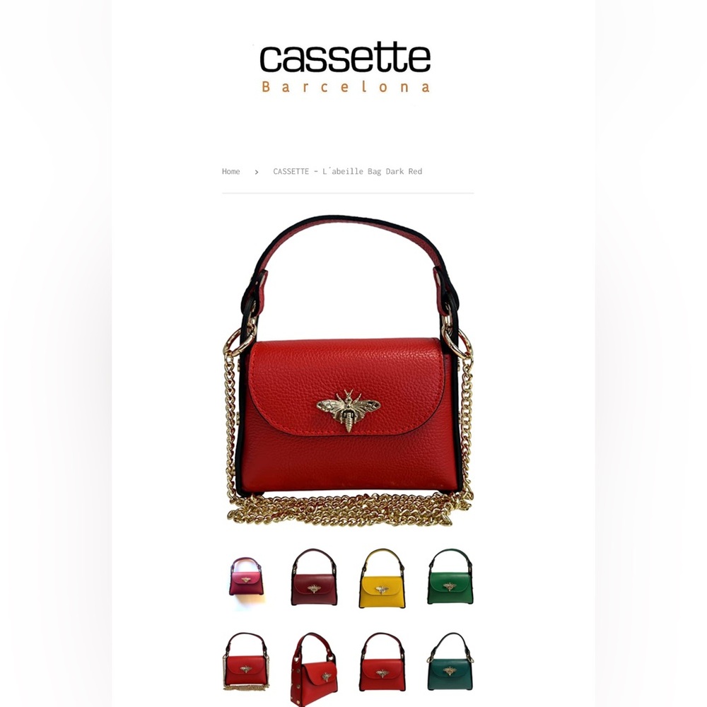 CASSETTE - L´abeille Bag Vera Pelle 🇮🇹 cross body bag on chain, gold